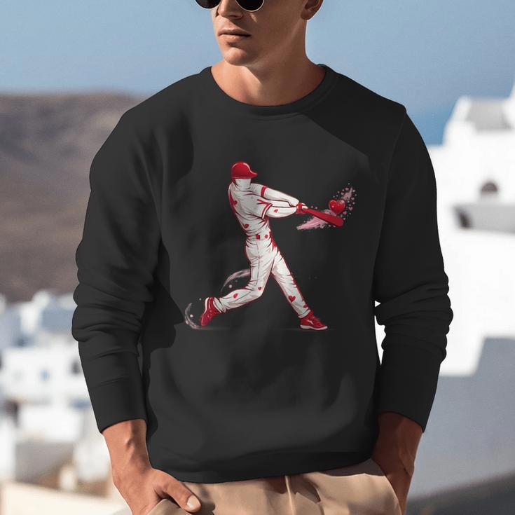 Valentines Day Baseball Batter Silhouette Heart For Men Boys Unisex Sweatshirt Valentines Day Baseball Batter Silhouette Heart For Men Boys Unisex Sweatshirt