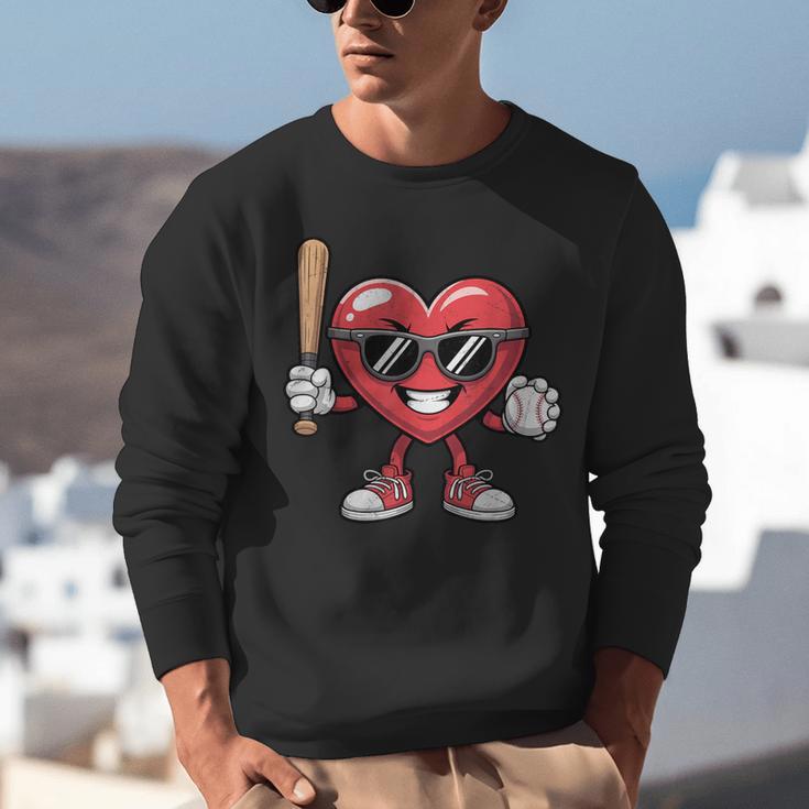 Valentines Day Heart Playing Baseball Boys Men Kids Girls Unisex Sweatshirt Valentines Day Heart Playing Baseball Boys Men Kids Girls Unisex Sweatshirt