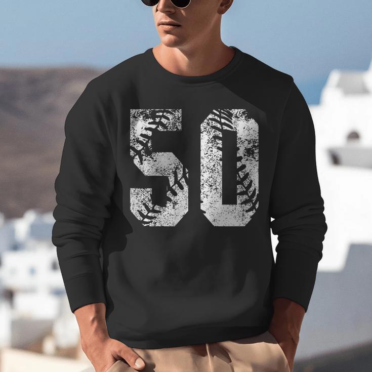 Vintage Baseball Number 50 Jersey Player Uniform Unisex Sweatshirt Vintage Baseball Number 50 Jersey Player Uniform Unisex Sweatshirt