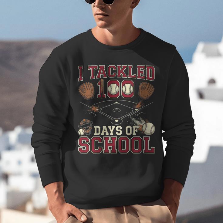 Women's 100 Days Of School Boys Kids Baseball Unisex Sweatshirt