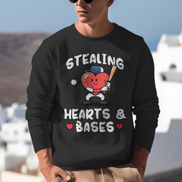 Women's Valentines Day Baseball Stealing Hearts Bases Boys Kids Men Unisex Sweatshirt Women's Valentines Day Baseball Stealing Hearts Bases Boys Kids Men Unisex Sweatshirt