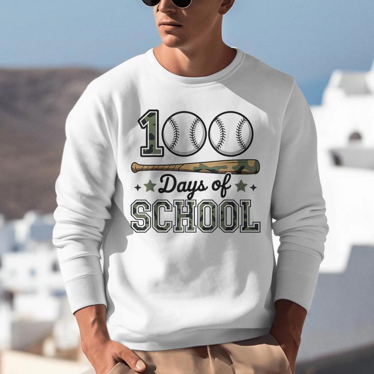 100 Days Of School Baseball Camo Boys School Teacher Unisex Sweatshirt