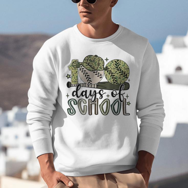 100 Days Of School Baseball Camo Cap Kids Boys 100th Day Unisex Sweatshirt