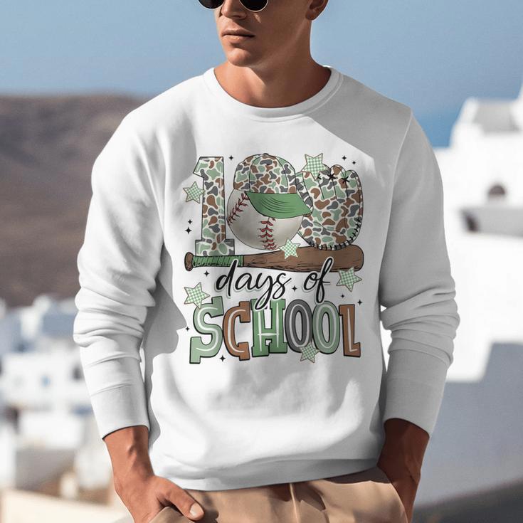 100 Days Of School Baseball Camo Men Boy Kid Unisex Sweatshirt