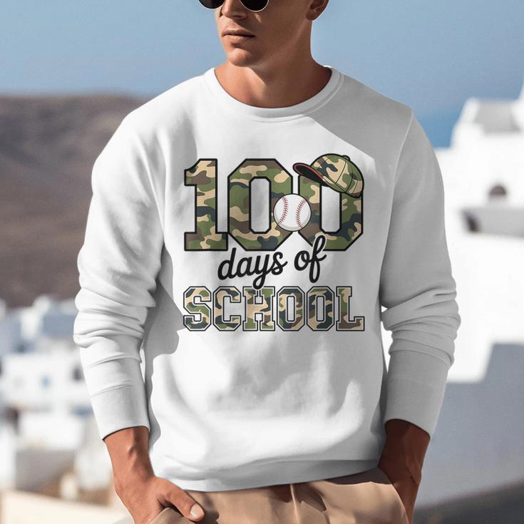 100 Days Of School Camo Baseball Camouflage For Kids Unisex Sweatshirt
