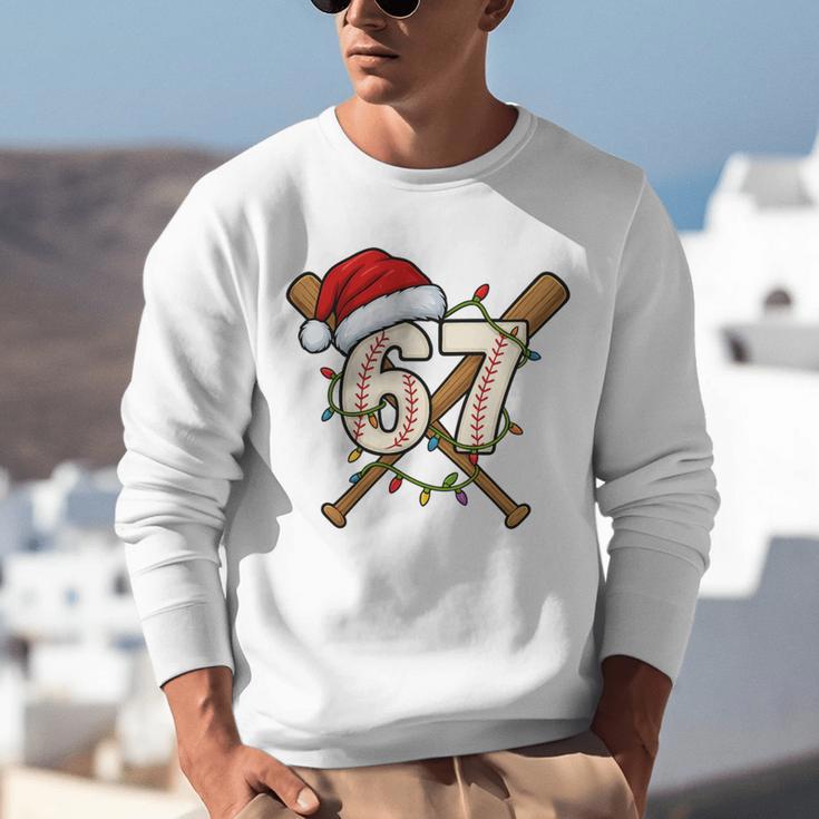 67 Baseball Xmas Lights Santa Hat Holiday Unisex Sweatshirt 67 Baseball Xmas Lights Santa Hat Holiday Unisex Sweatshirt
