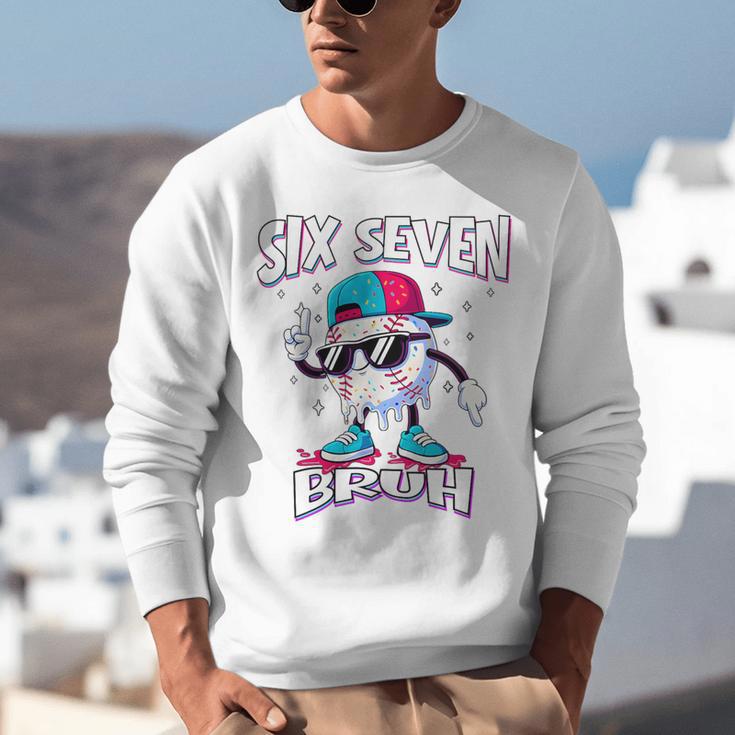 67 Meme Six Seven Baseball Ice Cream Drip Girls Boys Premium Tri-Blend Unisex Sweatshirt