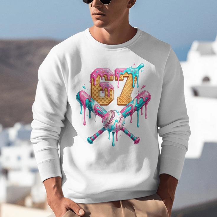 Baseball Drip 67 Six Seven Number 67 Player 67th Birthday Unisex Sweatshirt