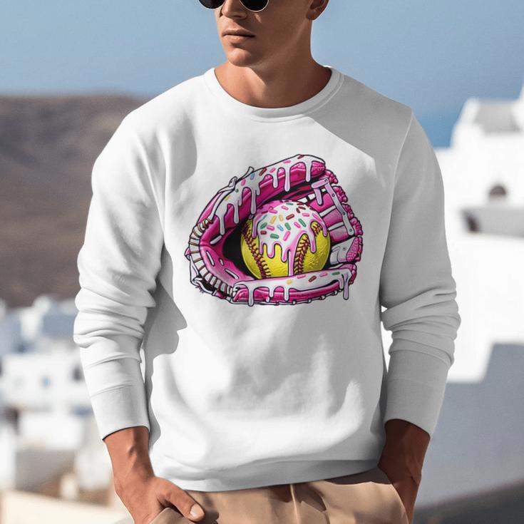 Baseball Glove Drip Shirt Ice Cream Dripping Girls Pocket Premium Unisex Sweatshirt Baseball Glove Drip Shirt Ice Cream Dripping Girls Pocket Premium Unisex Sweatshirt