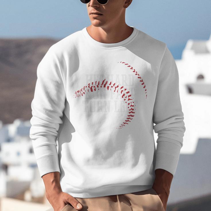 Baseball Hit Hard Run Fast Turn Left Men Boys Kid Teen Youth Premium Tri-Blend Unisex Sweatshirt Baseball Hit Hard Run Fast Turn Left Men Boys Kid Teen Youth Premium Tri-Blend Unisex Sweatshirt