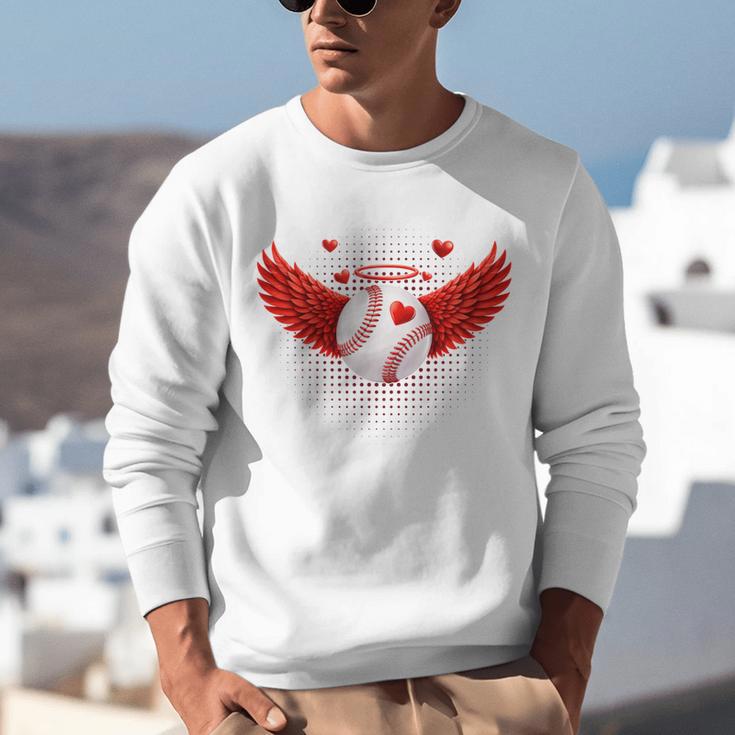 Cute Baseball &Cupid Wings Happy Valentines Boys Men Unisex Sweatshirt Cute Baseball &Cupid Wings Happy Valentines Boys Men Unisex Sweatshirt