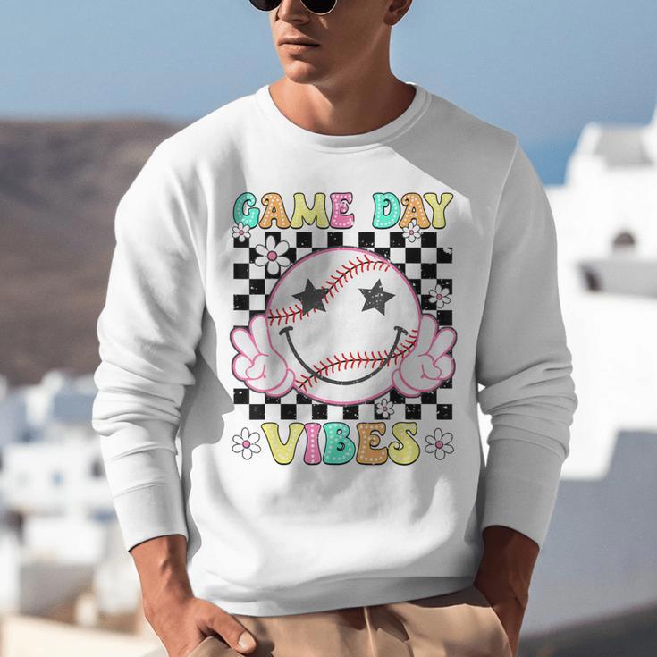 Game Day Vibes Softball Baseball Groovy Game Day Girls Women Unisex Sweatshirt Game Day Vibes Softball Baseball Groovy Game Day Girls Women Unisex Sweatshirt