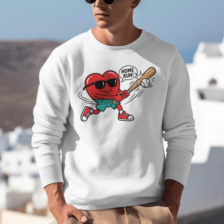 Heart Valentines Day Baseball Men Boys Kids Teens Unisex Sweatshirt Heart Valentines Day Baseball Men Boys Kids Teens Unisex Sweatshirt