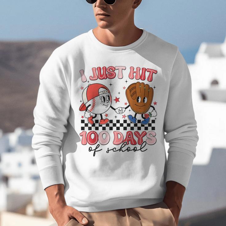 I Just Hit 100 Days Of School Baseball Boy Girl Teacher Unisex Sweatshirt I Just Hit 100 Days Of School Baseball Boy Girl Teacher Unisex Sweatshirt