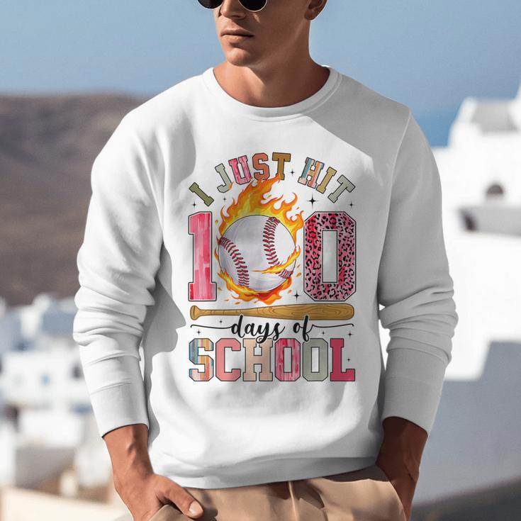 I Just Hit 100 Days Of School Baseball Lovers Fans Boys Kids Unisex Sweatshirt I Just Hit 100 Days Of School Baseball Lovers Fans Boys Kids Unisex Sweatshirt