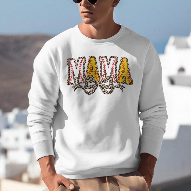 Leopard Baseball Softball Mama Bow Softball Baseball Mom Unisex Sweatshirt Leopard Baseball Softball Mama Bow Softball Baseball Mom Unisex Sweatshirt