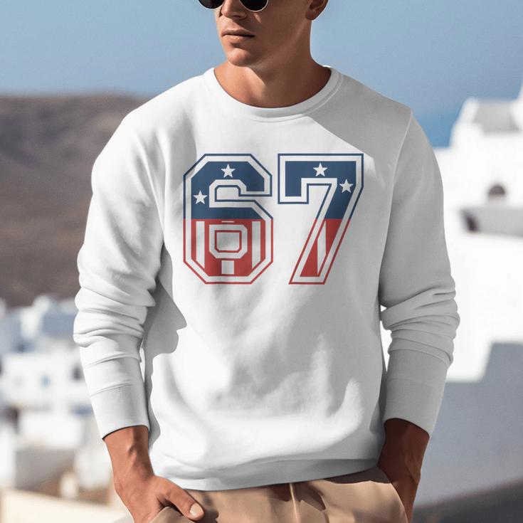 Number 67 USA Raglan Baseball Tee Unisex Sweatshirt