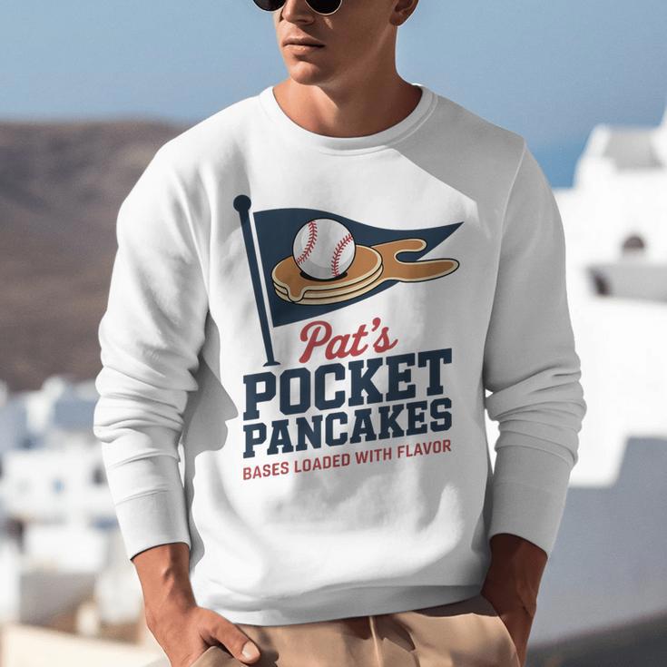 Pat's Pocket Pancakes Flag Baseball On Pancake Unisex Sweatshirt
