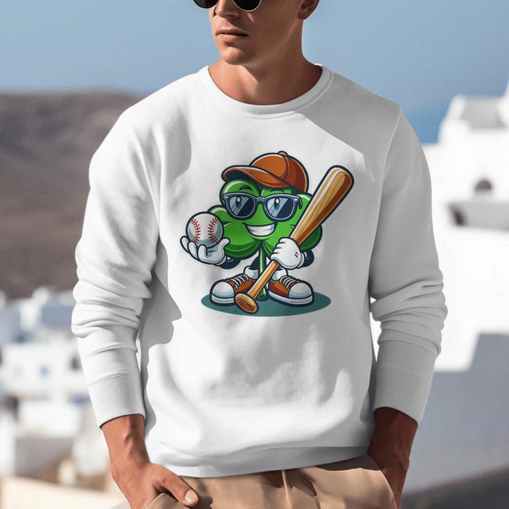 Shamrock Baseball St Patrick's Day Kids Boys Toddlers Premium Tri-Blend Unisex Sweatshirt