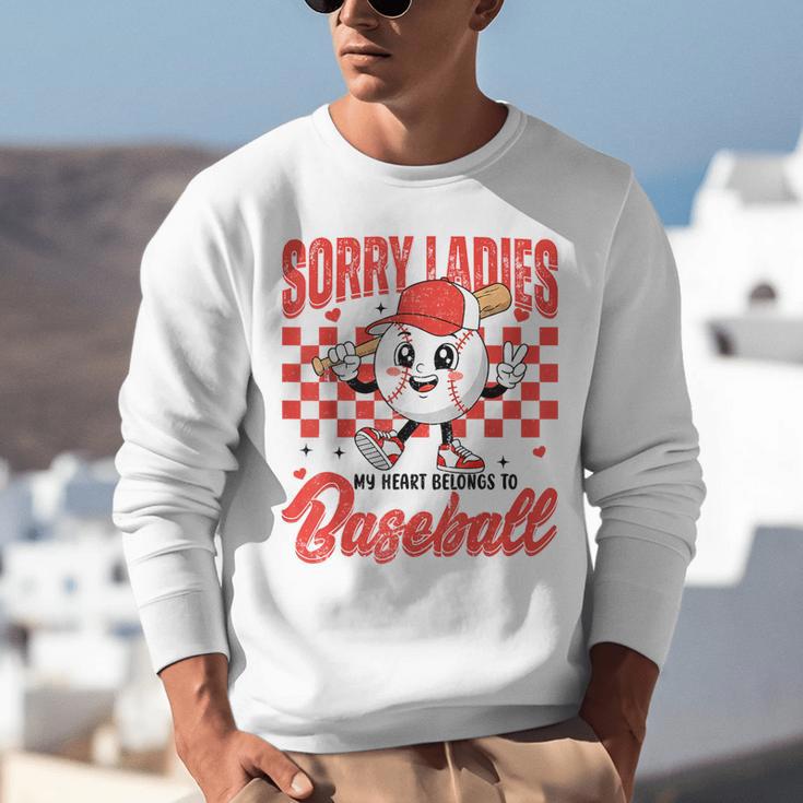 Sorry Ladies My Heart Belongs To Baseball Valentines Boys Unisex Sweatshirt