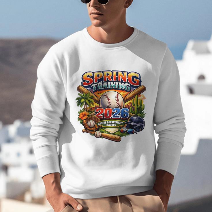 Spring Training 2026 Baseball Fan Retro Palm Cactus Premium Tri-Blend Unisex Sweatshirt