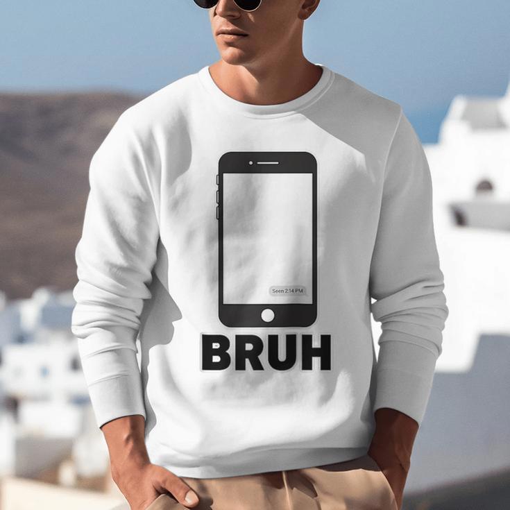 Texted First Bruh Seen Message Valentine's Day Humor Raglan Baseball Tee Unisex Sweatshirt