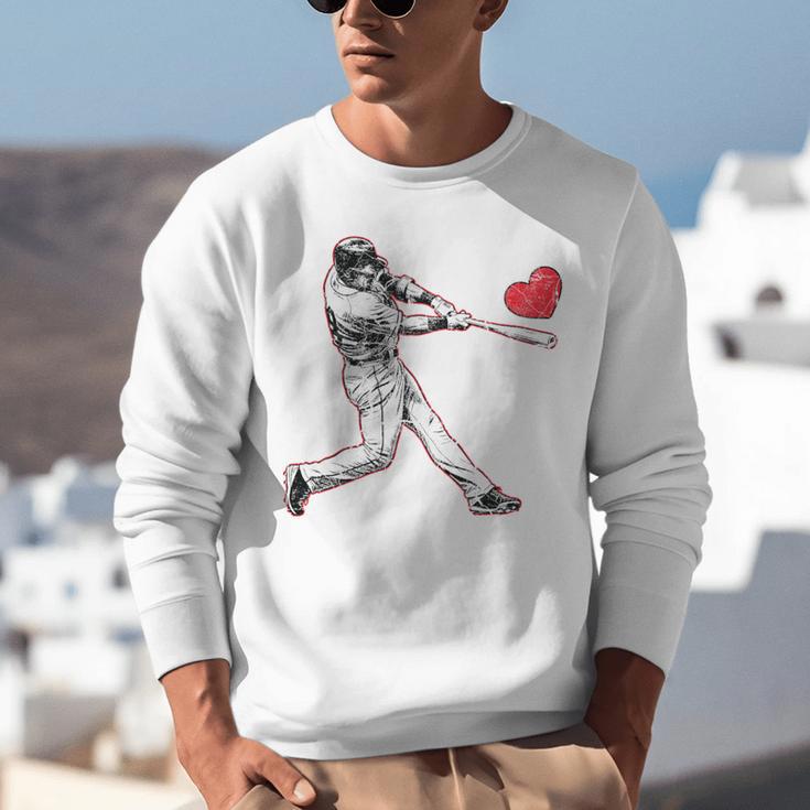 Valentines Baseball Batter Heart Player Silhouette Premium Tri-Blend Unisex Sweatshirt Valentines Baseball Batter Heart Player Silhouette Premium Tri-Blend Unisex Sweatshirt
