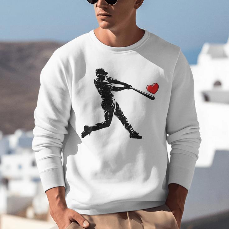Valentines Day Baseball Batter Silhouette Heart Men Boys Kid Unisex Sweatshirt Valentines Day Baseball Batter Silhouette Heart Men Boys Kid Unisex Sweatshirt
