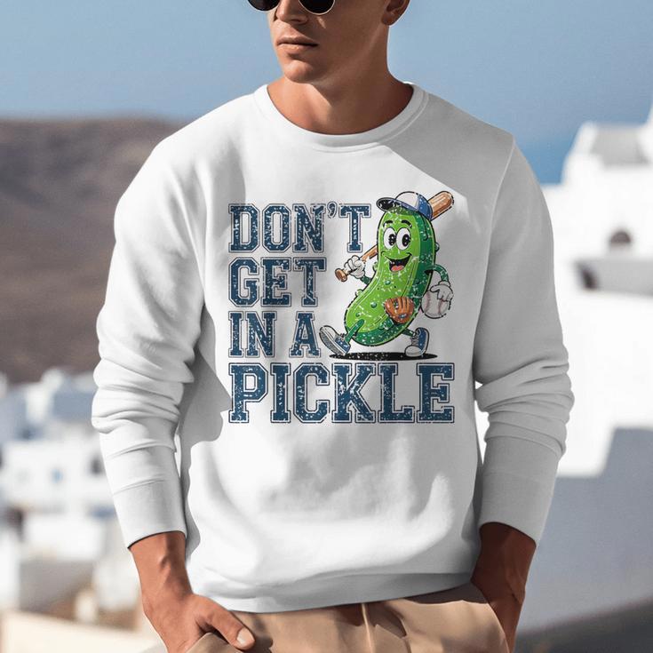 Youth Baseball Catcher Humor Don’t Get In A Pickle Unisex Sweatshirt Youth Baseball Catcher Humor Don’t Get In A Pickle Unisex Sweatshirt