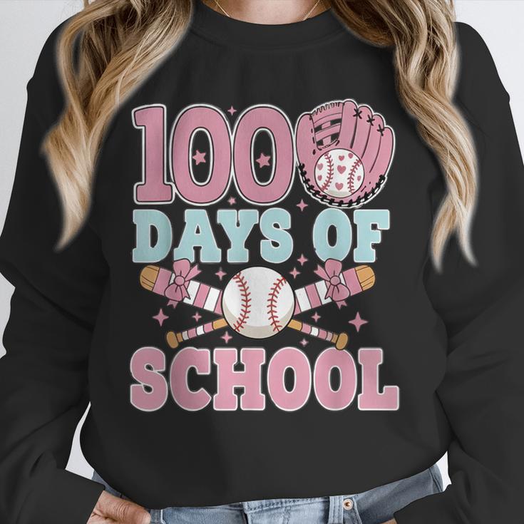 100 Days Of School Baseball 100th Day Of School Girls Unisex Sweatshirt 100 Days Of School Baseball 100th Day Of School Girls Unisex Sweatshirt
