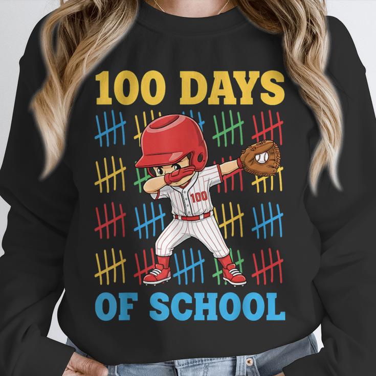 100 Days Of School Baseball Bat 100th Day Of School Boys Unisex Sweatshirt