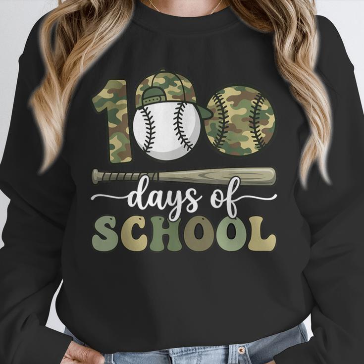 100 Days Of School Baseball Camo Art For Boys Kids Students Unisex Sweatshirt