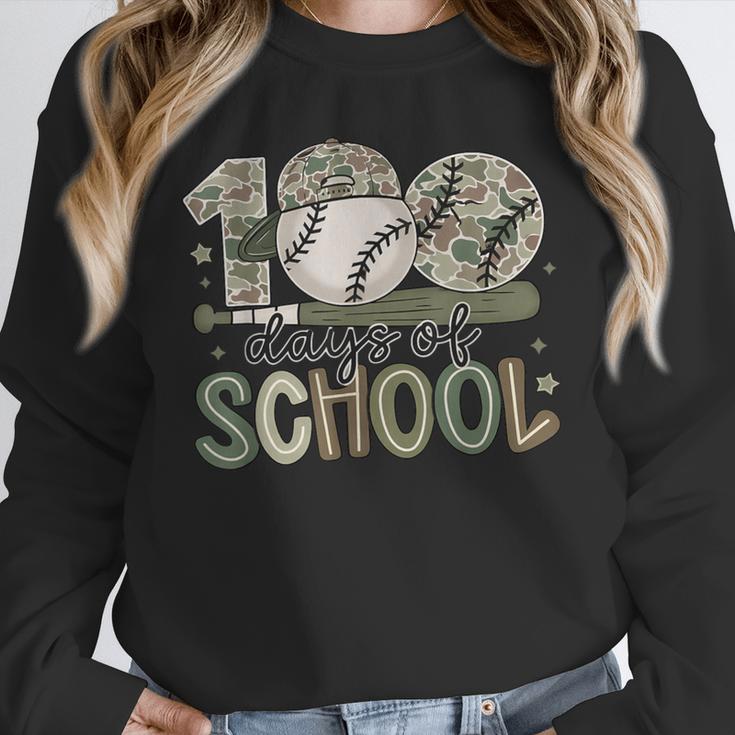 100 Days Of School Baseball Camo Celebration Unisex Sweatshirt