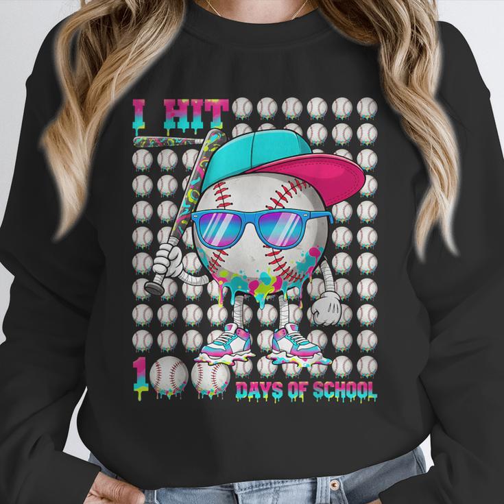 100 Days Of School Baseball Drip Ice Cream Boys Kids Unisex Sweatshirt