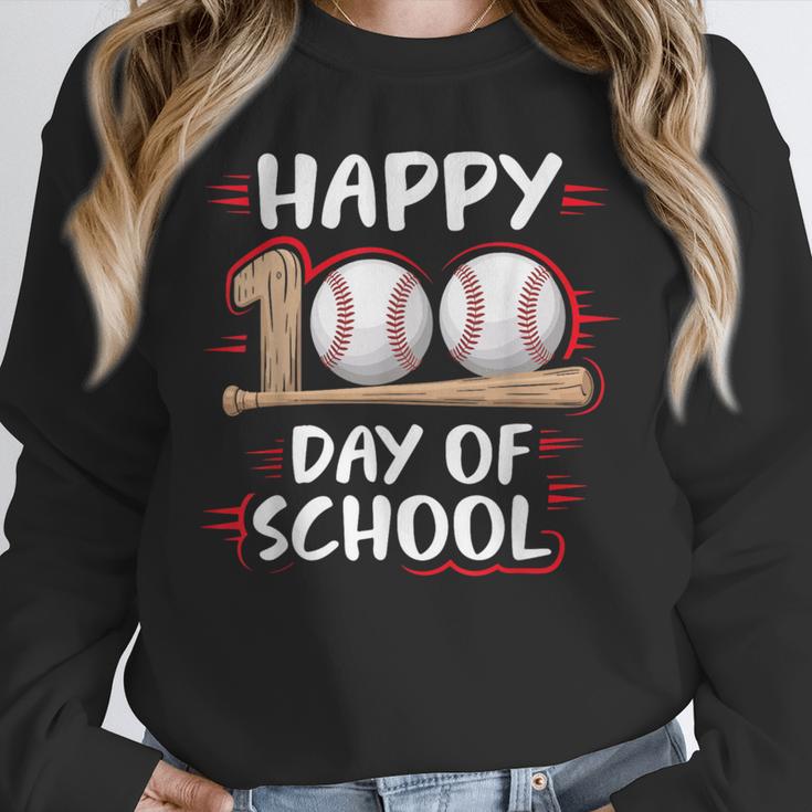 100 Days Of School Baseball Theme Kids Teens Boys 100th Day Unisex Sweatshirt