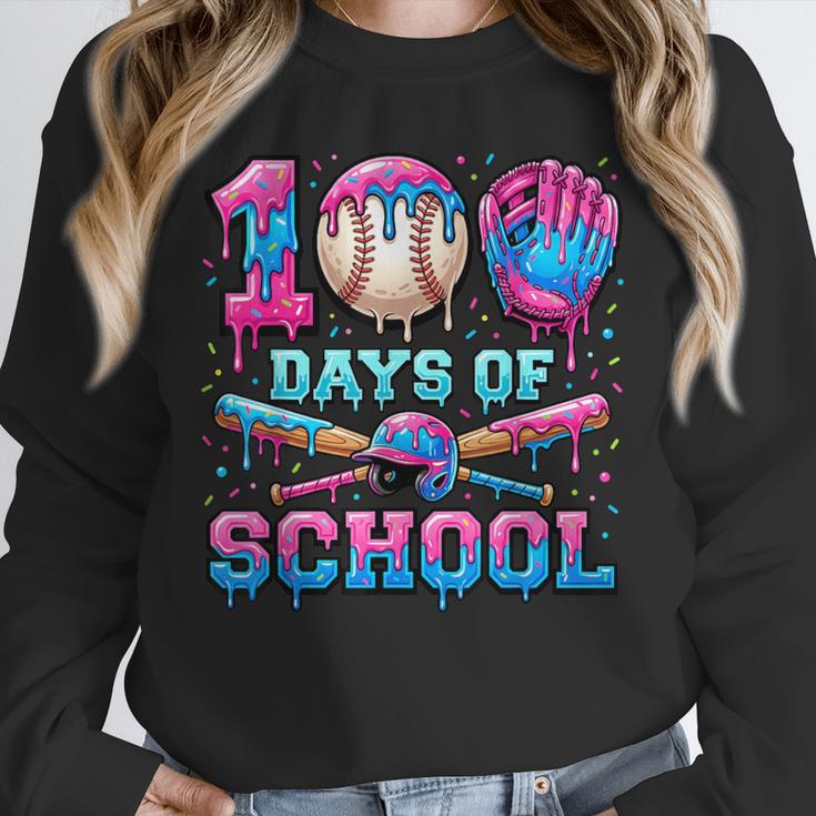 100 Days Of School Baseball Sports Drip Graphic Unisex Sweatshirt