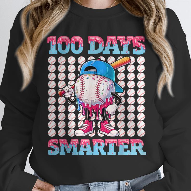 100 Days Smarter Baseball Drip Boys 100 Days Of School Kids Unisex Sweatshirt