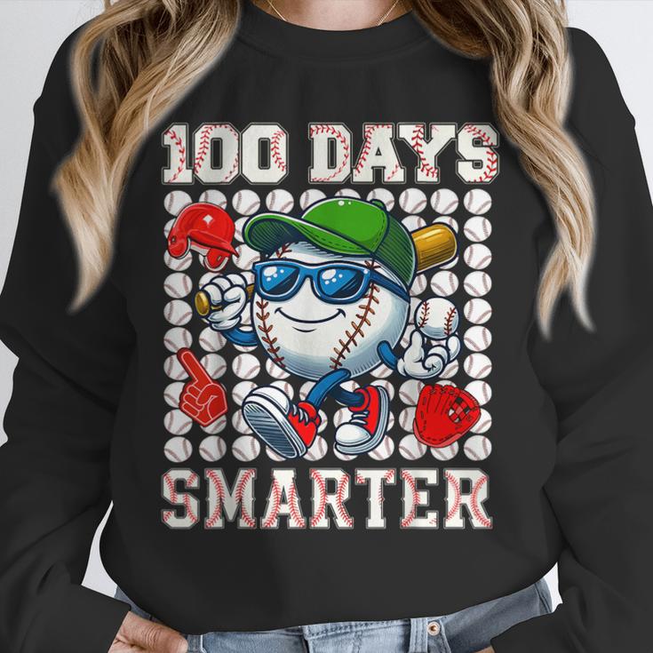 100 Days Smarter Baseball 100 Days Of School Boy Girl Kid Unisex Sweatshirt