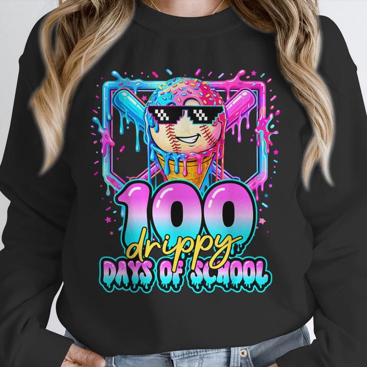 100 Drippy Days Of School Baseball Ice Cream 100th Day Boys Unisex Sweatshirt 100 Drippy Days Of School Baseball Ice Cream 100th Day Boys Unisex Sweatshirt