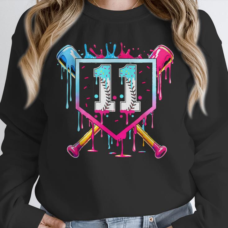 11th Birthday Boys Baseball Ice Cream Drip Boys Baseball Unisex Sweatshirt