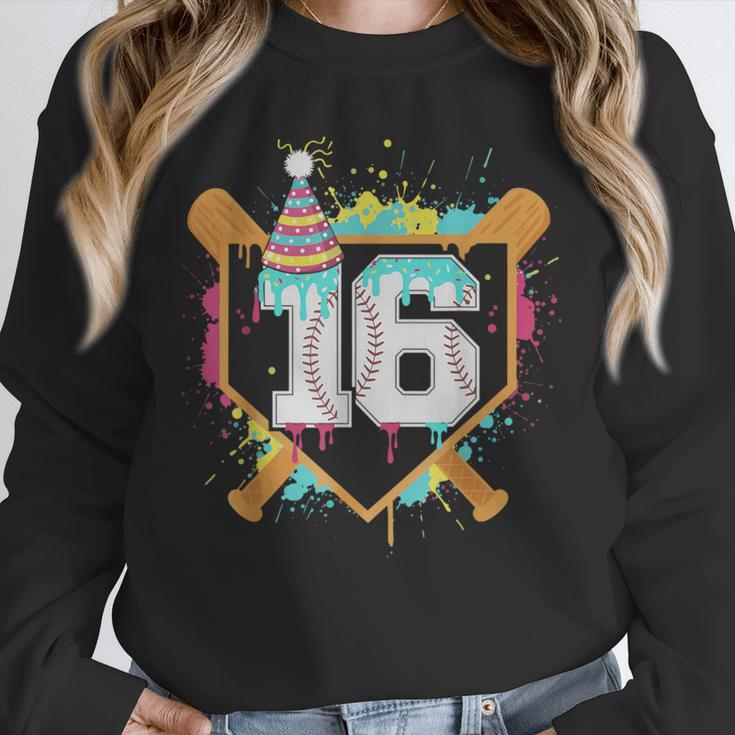 16th Birthday Baseball Drip Number 16 Year Old Birthday Boy Unisex Sweatshirt