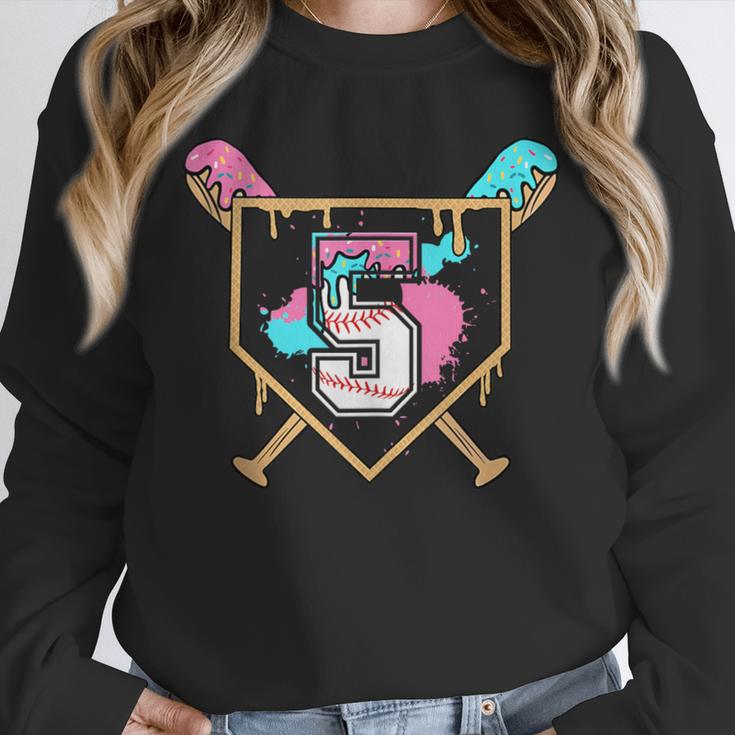 5th Fifth Birthday Baseball Bat Ice-Cream Drip 5yrs Old Boys Unisex Sweatshirt 5th Fifth Birthday Baseball Bat Ice-Cream Drip 5yrs Old Boys Unisex Sweatshirt