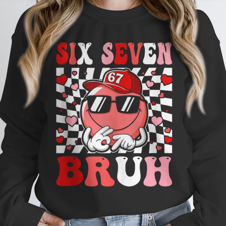 6 7 Bruh Six Seven Valentine Heart Baseball Unisex Sweatshirt 6 7 Bruh Six Seven Valentine Heart Baseball Unisex Sweatshirt