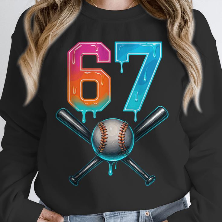 67 Baseball Meme Cool Drip Number 67 Player Or 67th Birthday Unisex Sweatshirt