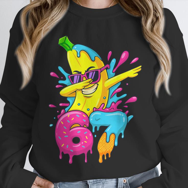 67 Dabbing Banana Baseball 6 7 Dripping Ice Cream Meme Unisex Sweatshirt 67 Dabbing Banana Baseball 6 7 Dripping Ice Cream Meme Unisex Sweatshirt