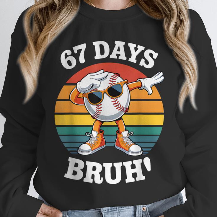 67 Days Of School Bruh Teacher Kids Dabbing Baseball Unisex Sweatshirt