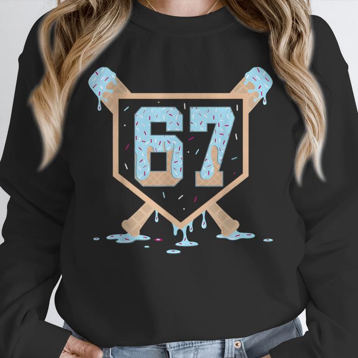 67 Ice Cream Drip Baseball Meme Six Seven Gen Alpha Unisex Sweatshirt 67 Ice Cream Drip Baseball Meme Six Seven Gen Alpha Unisex Sweatshirt