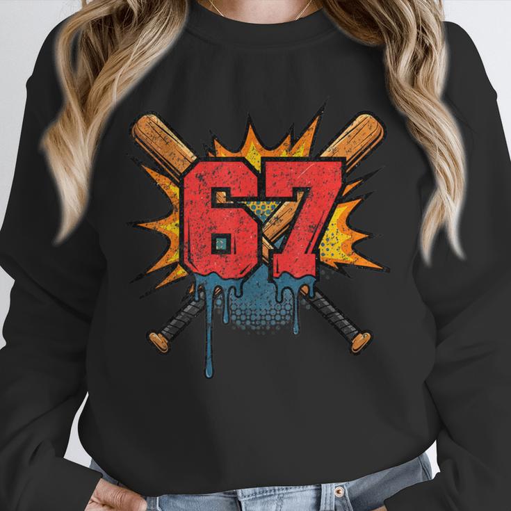 67 Sports Meme – Baseball Bats Number 6 7 Unisex Sweatshirt