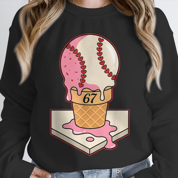 67 Tee Baseball Creamy Dripping Graphic Sixty-Seven Clothes Unisex Sweatshirt