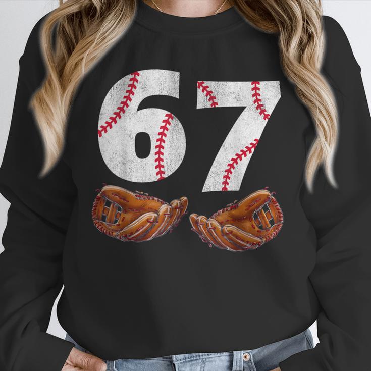 67 Trend Baseball Glove Number Style Unisex Sweatshirt